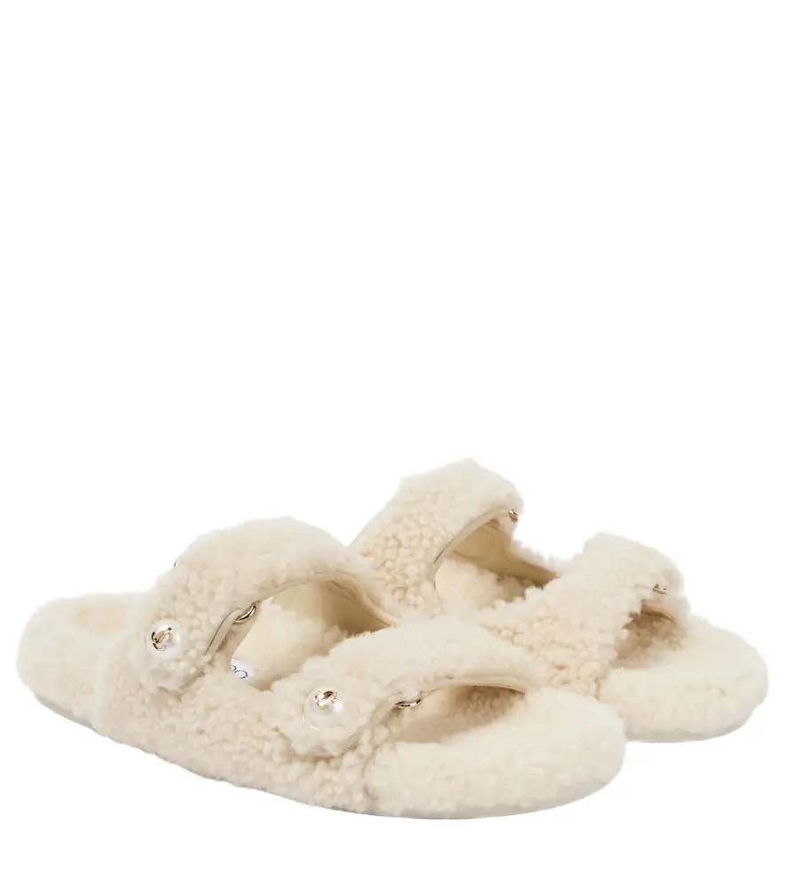 Jimmy Choo Fayence shearling sandals - Women's Shoes