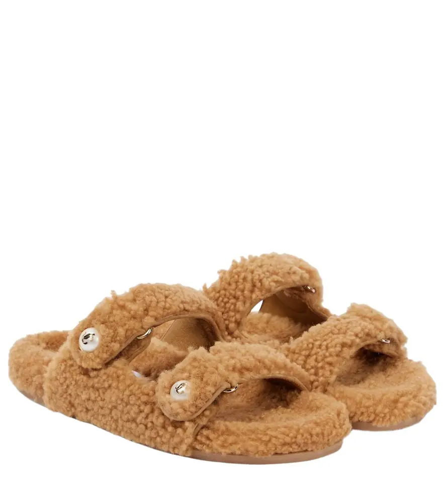 Jimmy Choo Fayence shearling sandals - Women's Shoes
