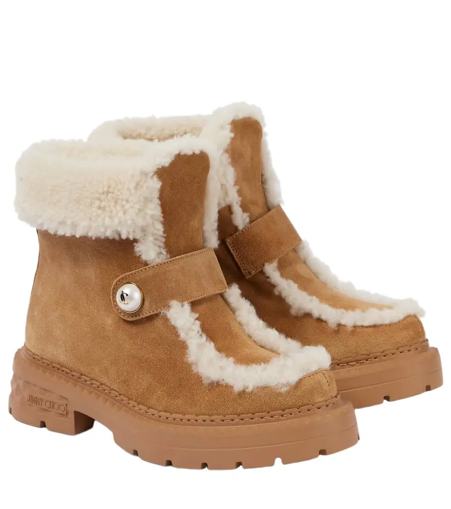 Jimmy Choo Shea shearling-lined suede ankle boots - Women's Shoes