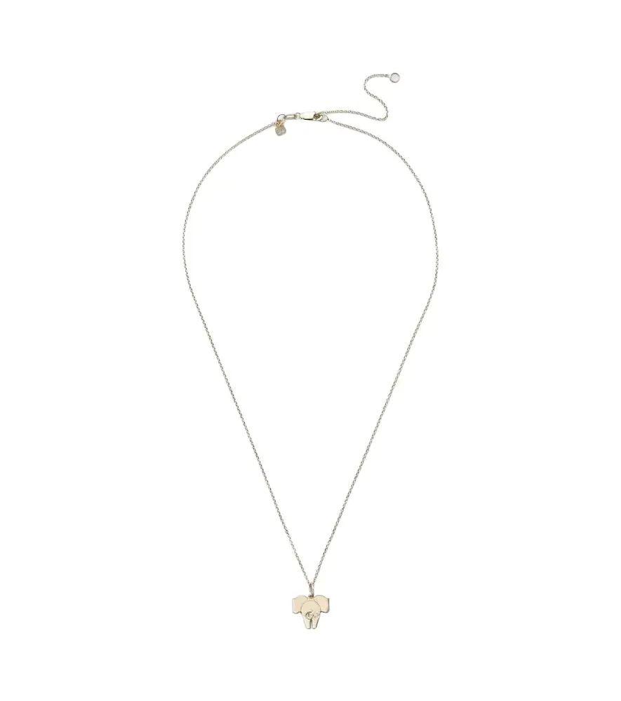 Sydney Evan Elephant Tail 14kt gold necklace with diamonds
