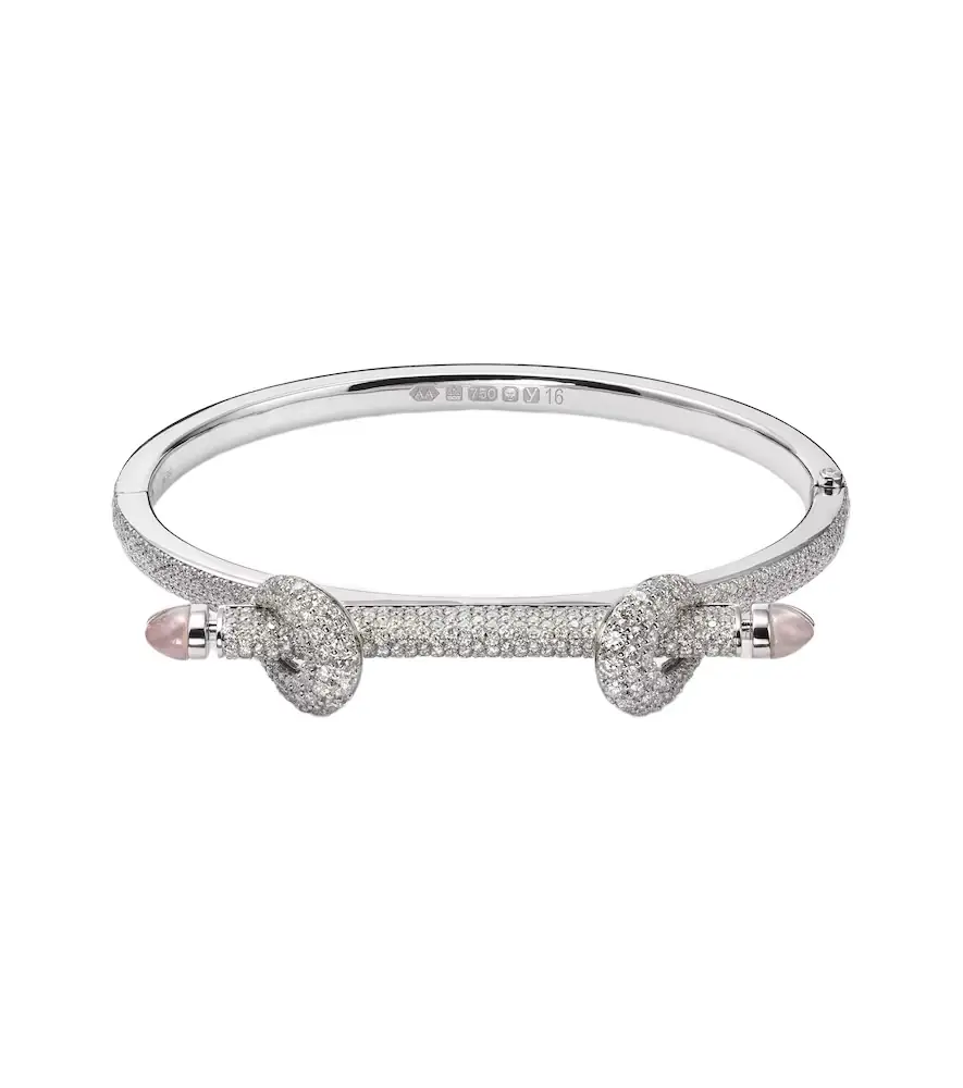 Ananya Chakra Icon 18kt white gold bracelet with diamonds and quartz