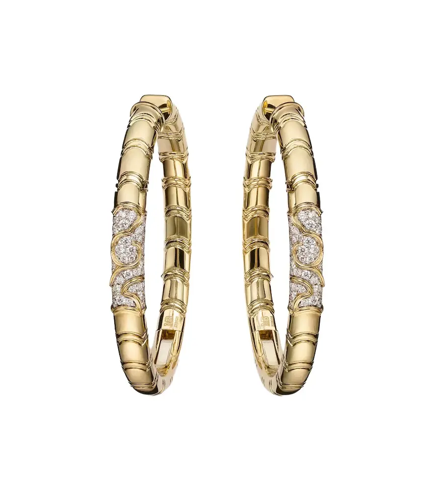 Marina B Ondine 18kt yellow gold hoop earrings with diamonds