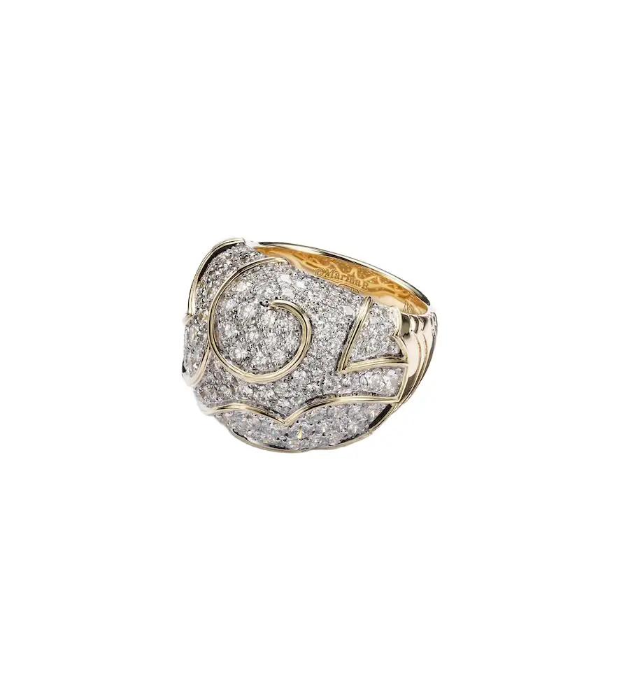 Marina B Onda Bombe 18kt gold ring with diamonds