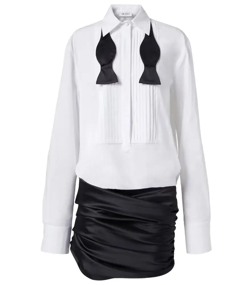 The Attico Poplin and satin minidress