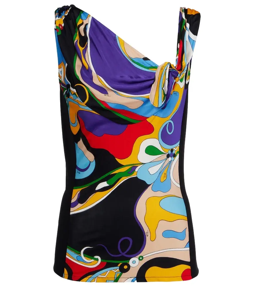 Pucci Orchidee tie-neck top