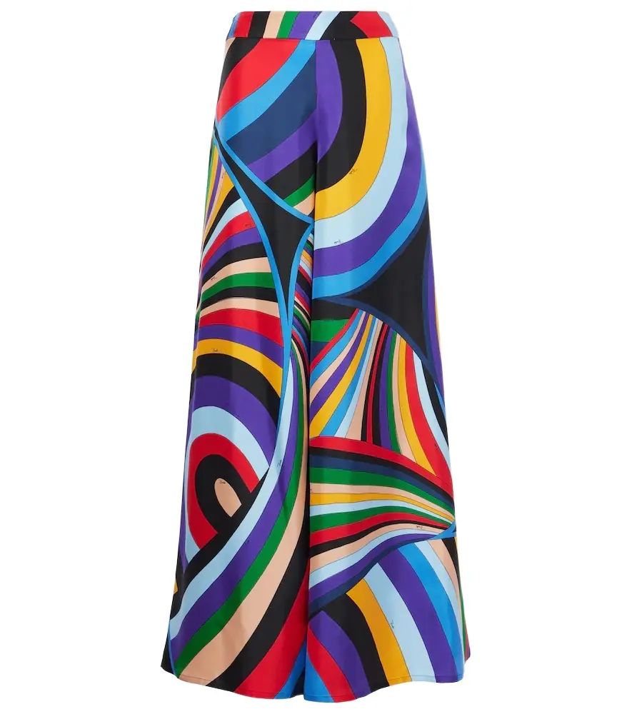 Pucci Iride silk twill wide-leg pants
