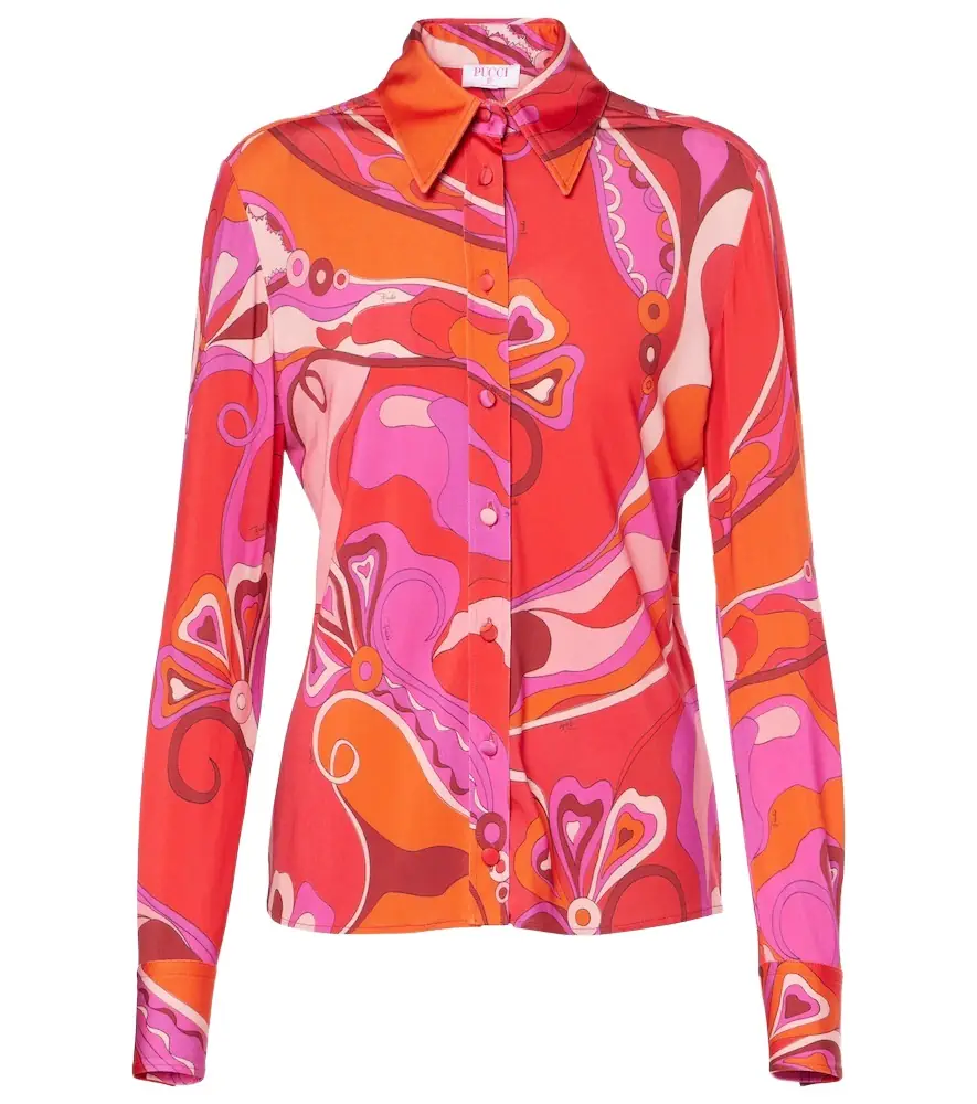 Pucci Orchidee satin jersey shirt