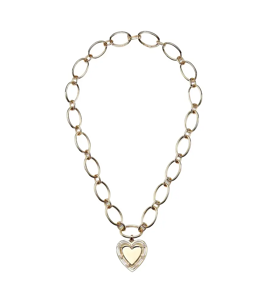 FoundRae Love 18kt gold pendant necklace with diamonds
