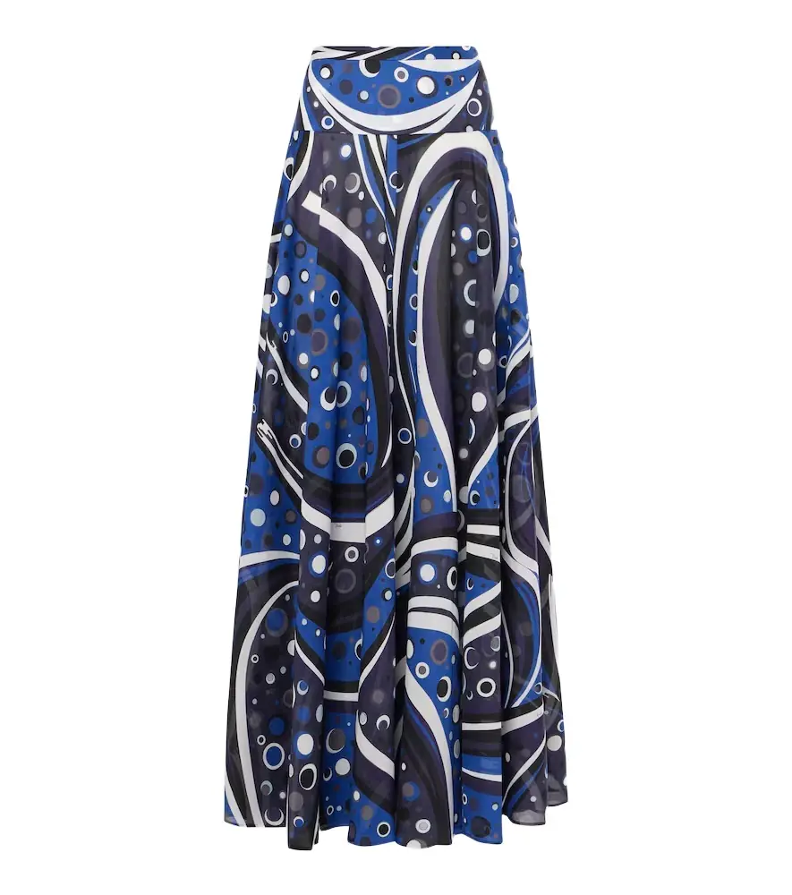 Pucci Printed cotton muslin maxi skirt