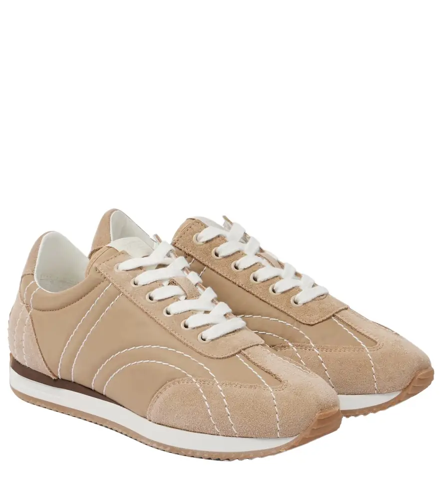 Toteme Sport suede-trimmed sneakers