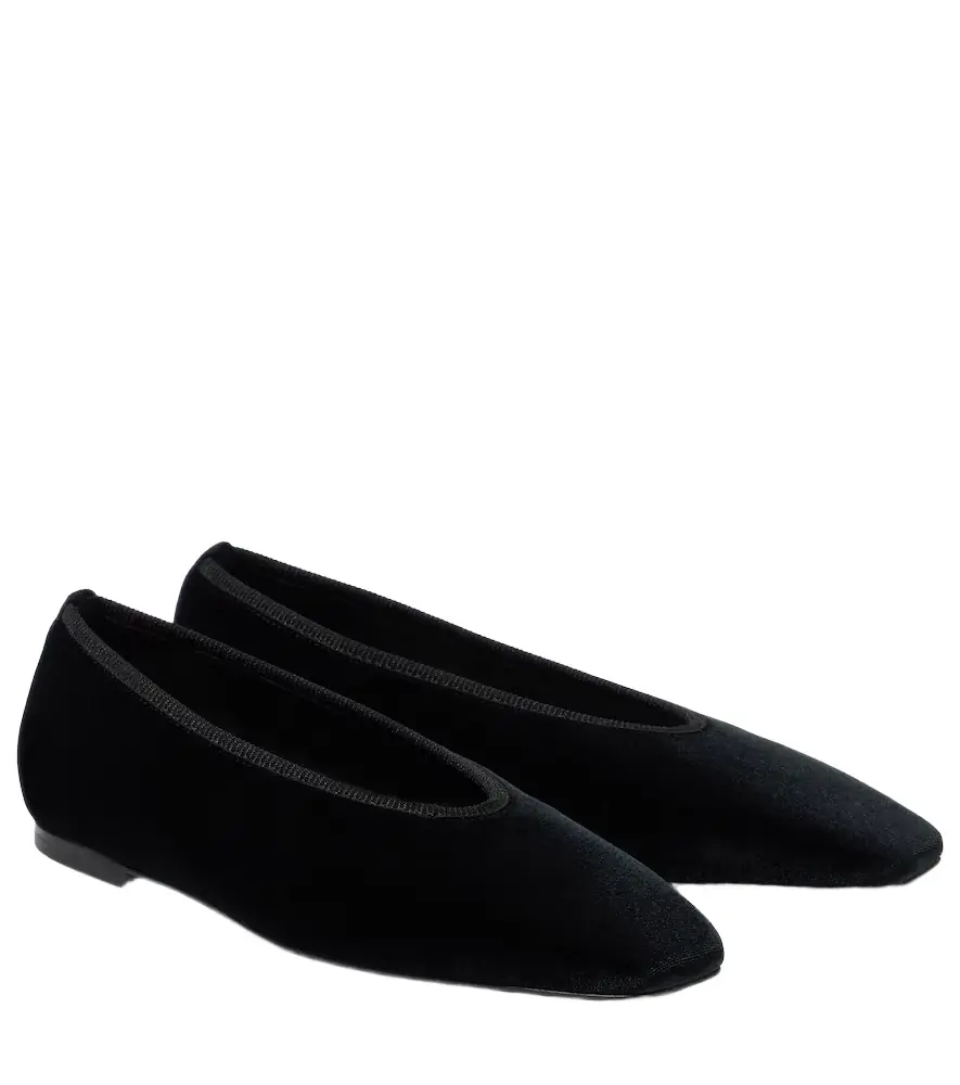 Toteme Minimalist velvet ballet flats