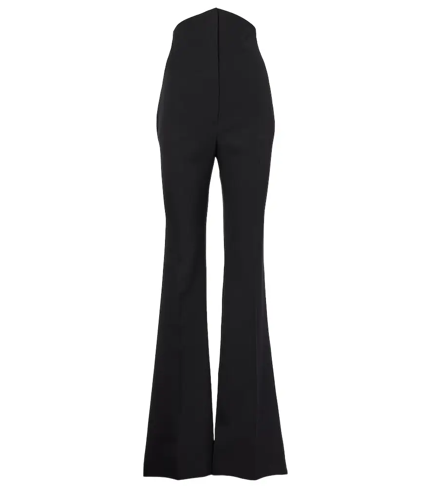 McQueen High-rise wool flared pants