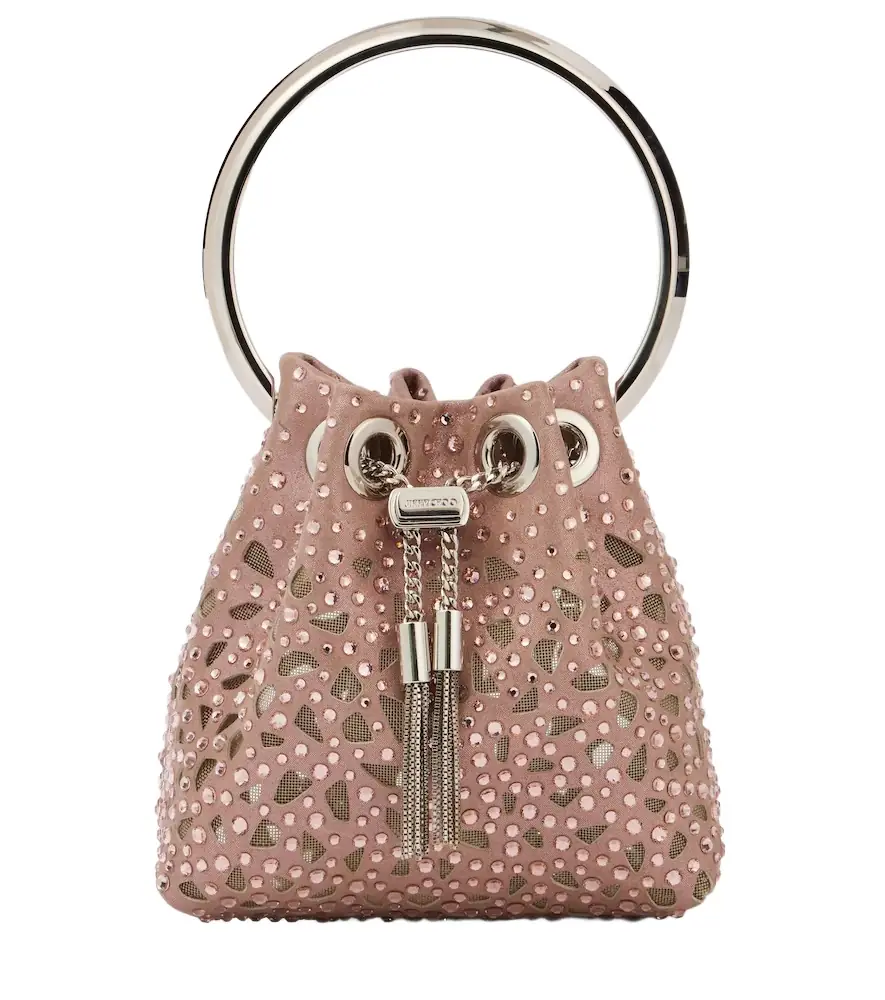 Jimmy Choo Bon Bon Micro satin bucket bag - Women's Bags