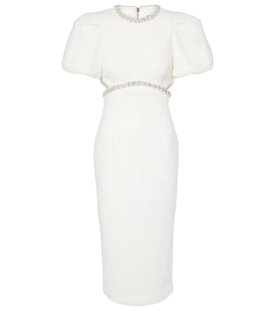 Rebecca Vallance Bridal Alicia embellished crêpe midi dress