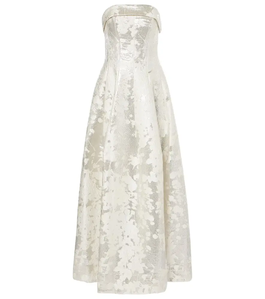 Simkhai Octavia lamé jacquard corset gown