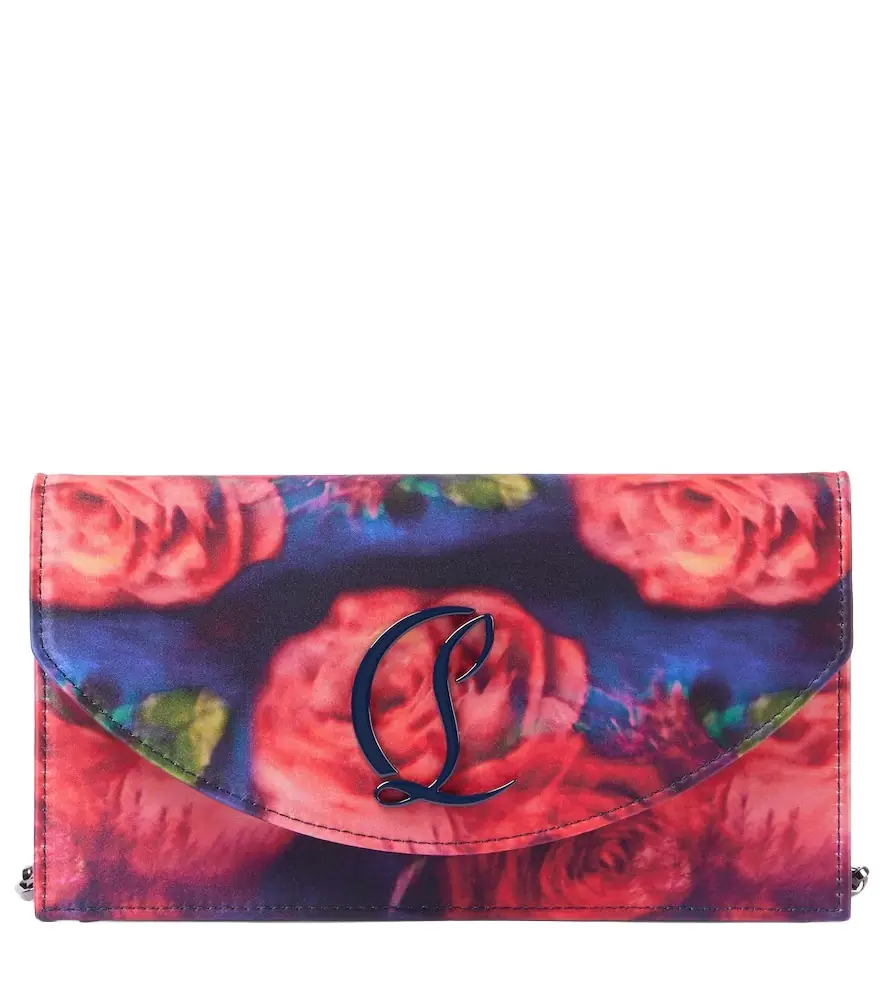 Christian Louboutin Loubi54 floral satin crêpe clutch