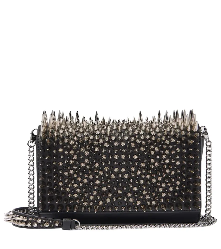 Christian Louboutin Paloma spiked leather clutch