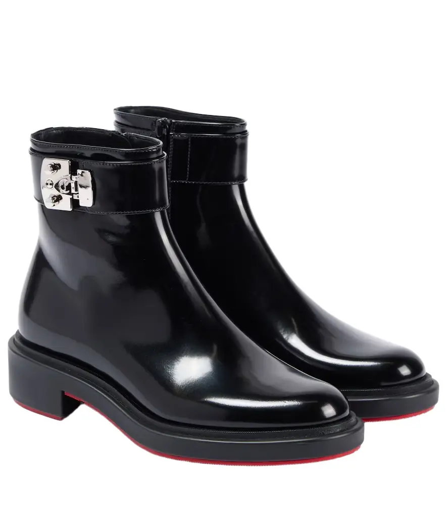 Christian Louboutin Urban Booty Lock polished leather ankle boots
