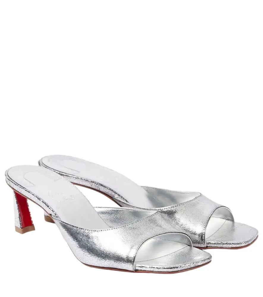 Christian Louboutin Condora 55 metallic leather mules