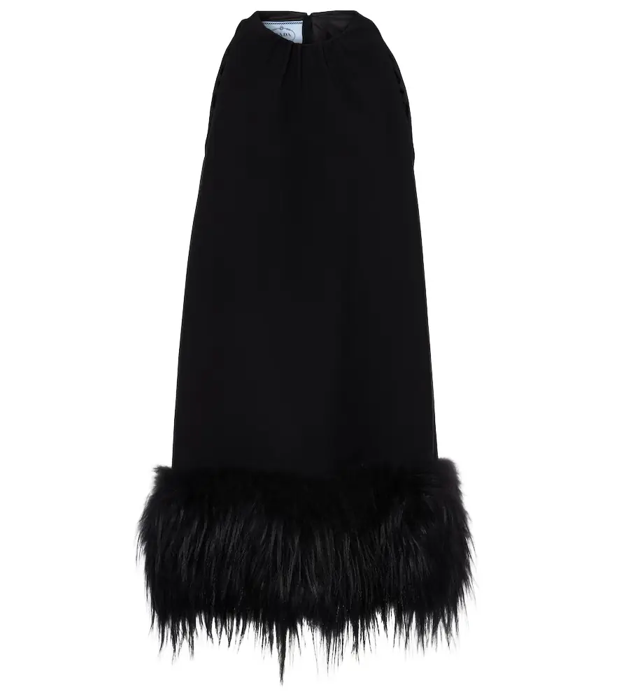 Prada Feather-trimmed minidress