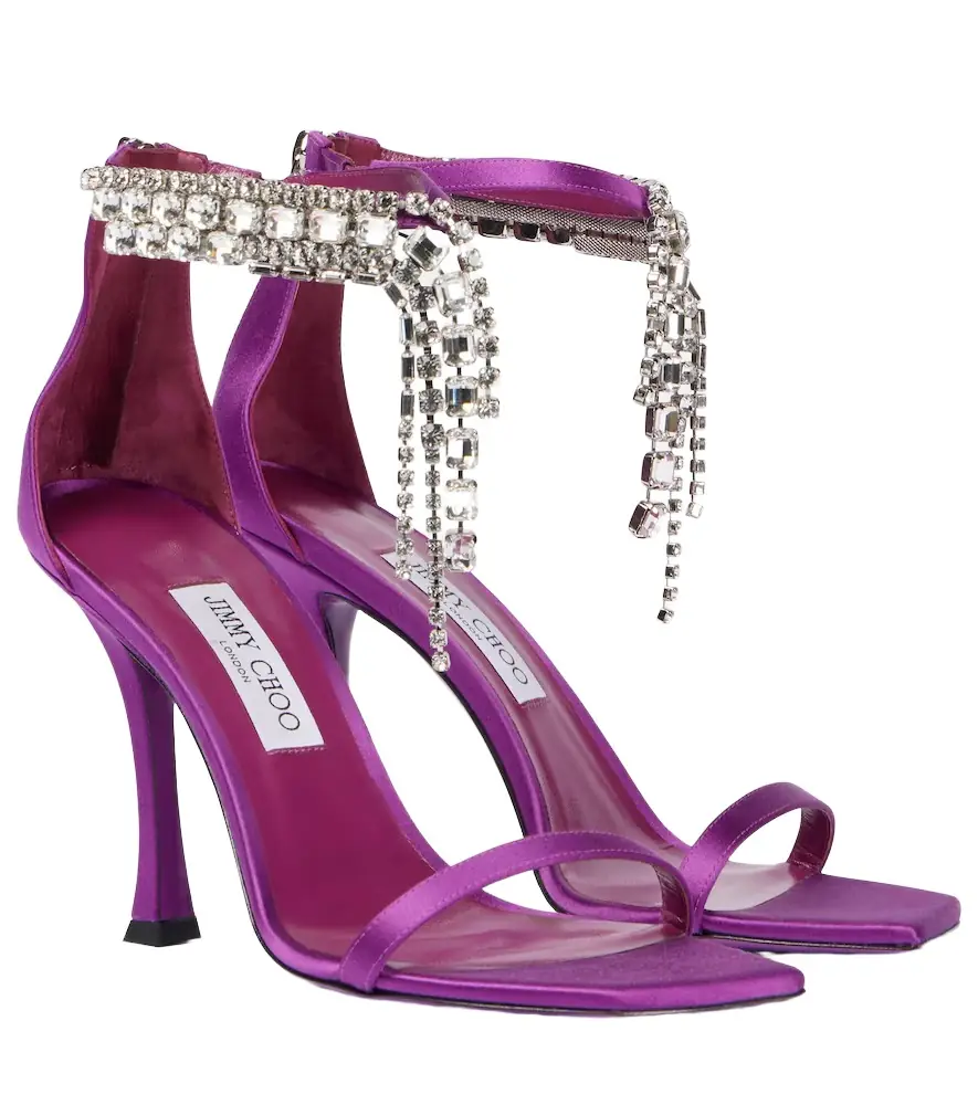Jimmy Choo Verity 100 embellished satin sandals - Women's Shoes
