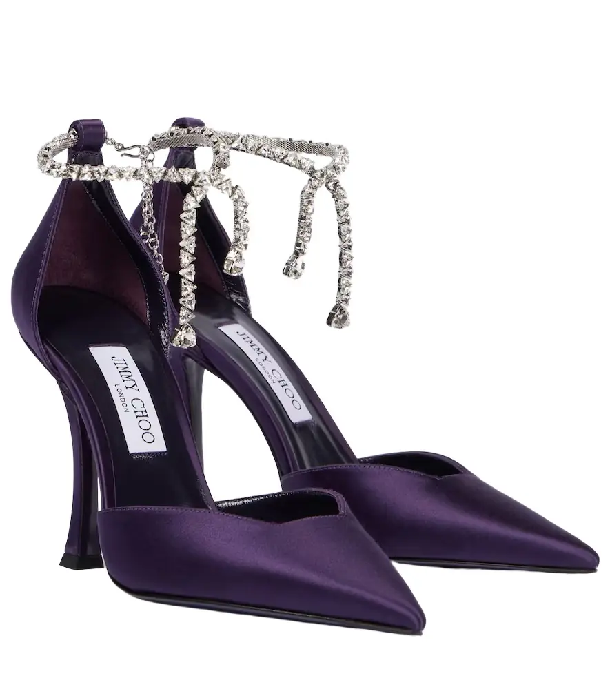 Jimmy Choo Stevie 100 embellished satin pumps - Women's Shoes