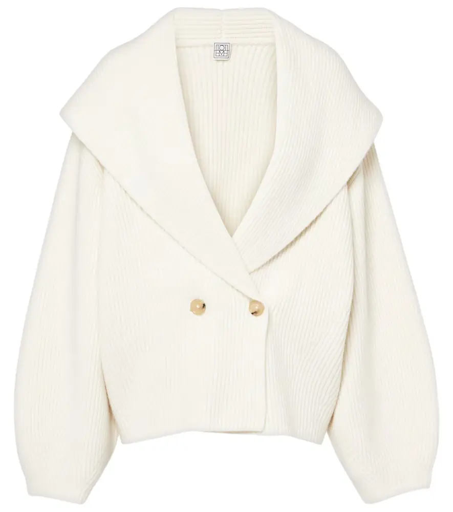Toteme Ribbed-knit wool-blend cardigan