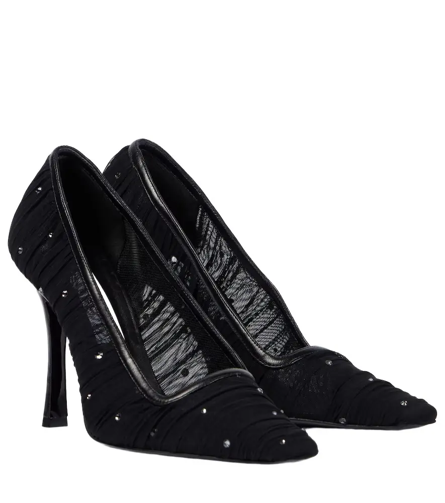 Jimmy Choo Lotta 100 embellished mesh pumps - Women's Shoes