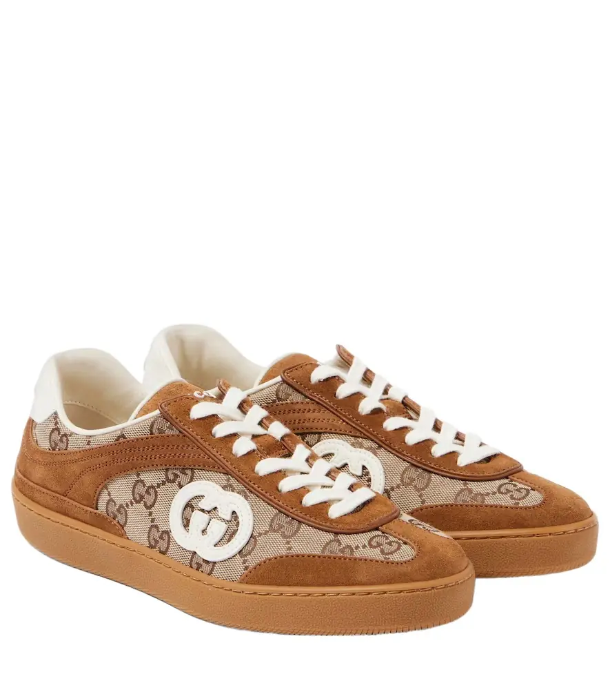 Gucci Interlocking G GG Canvas suede sneakers