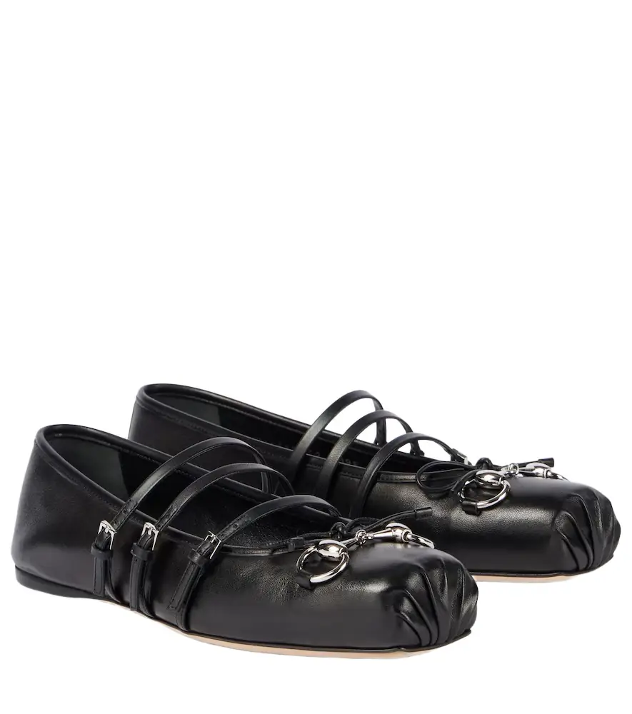 Gucci Horsebit leather ballet flats