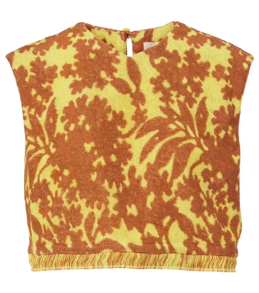 Alemais Alémais Amarillo printed cotton-blend crop top