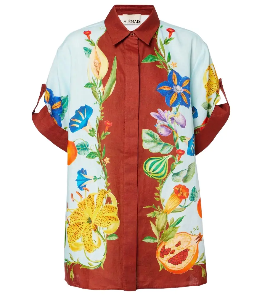 Alemais Alémais Dahlia floral linen shirt