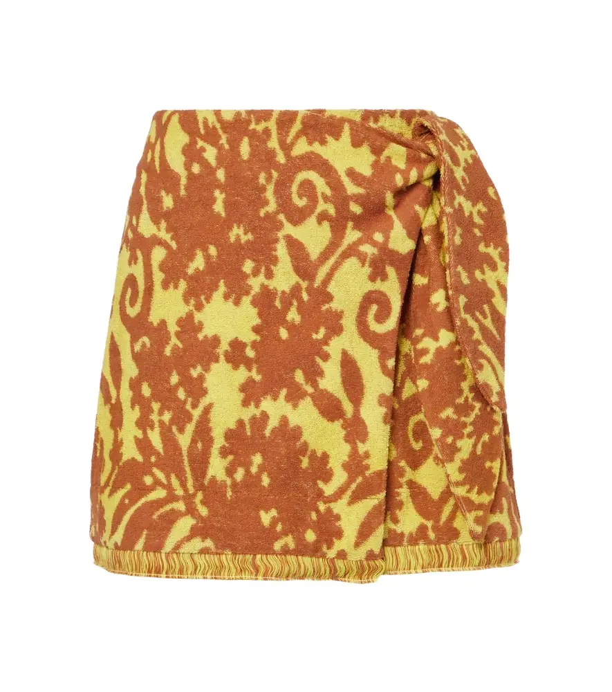 Alemais Alémais Amarillo printed cotton-blend wrap skirt