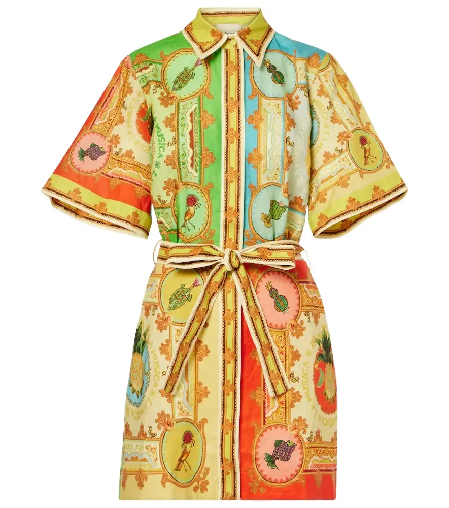 Alemais Alémais La Musica printed linen shirt dress