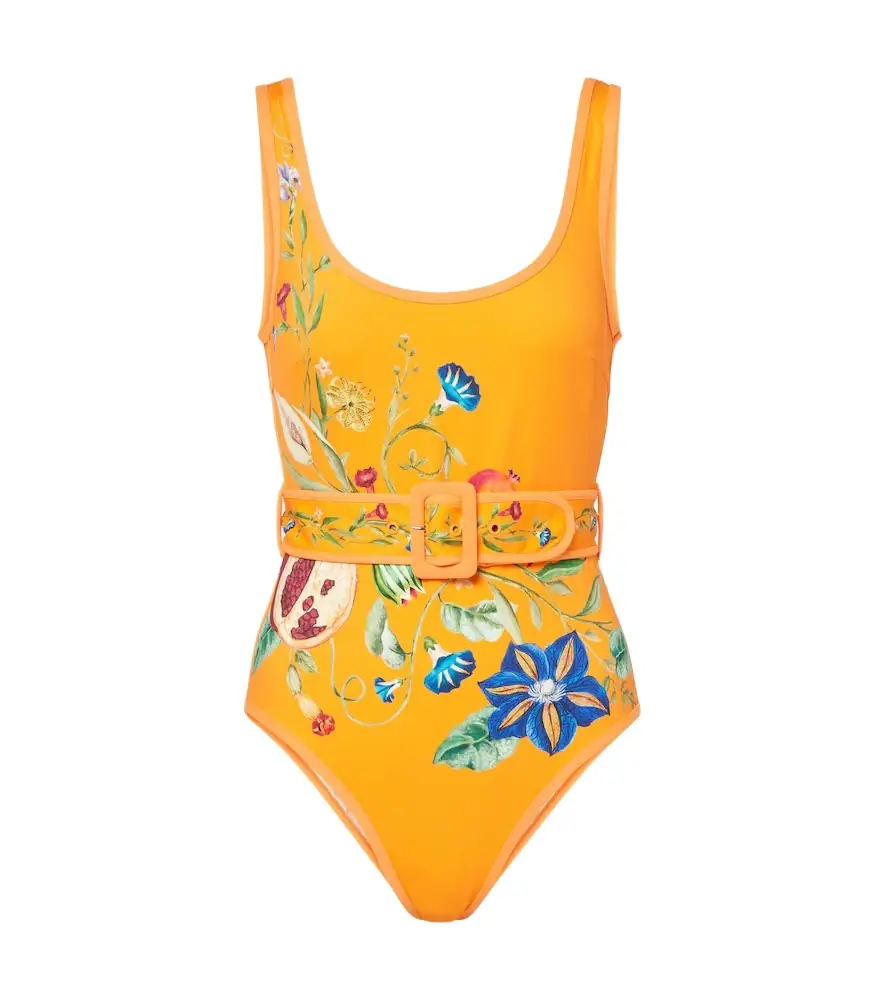 Alemais Alémais Flores printed belted swimsuit