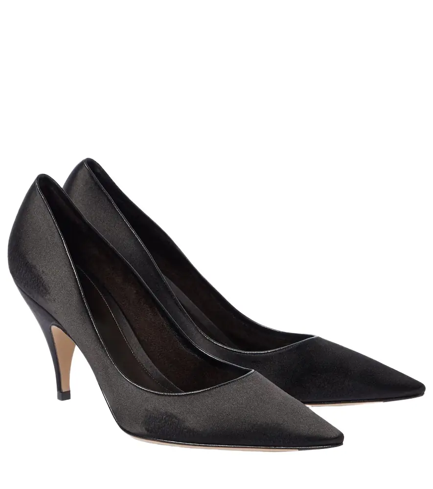 The Row Liisa satin pumps
