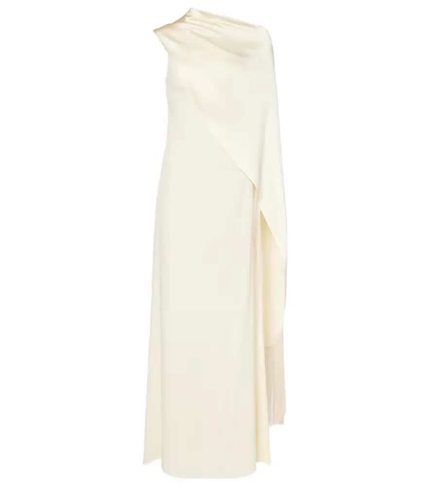 Taller Marmo Berenson caped crêpe cady gown