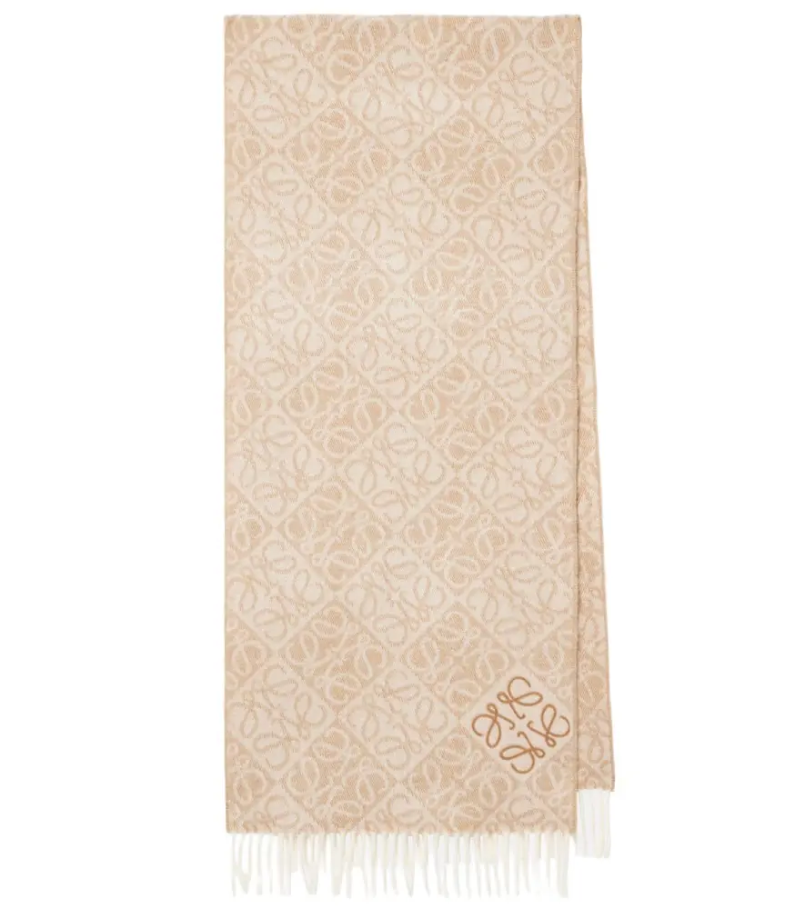 Loewe Anagram wool and cashmere scarf