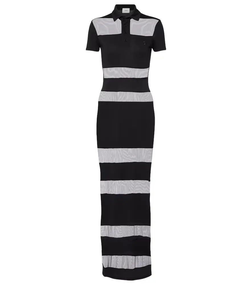 Coperni Striped shee-paneled maxi dress
