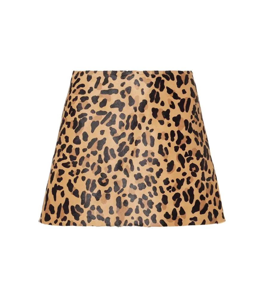 Alaia Alaïa Leopard-print calf hair miniskirt