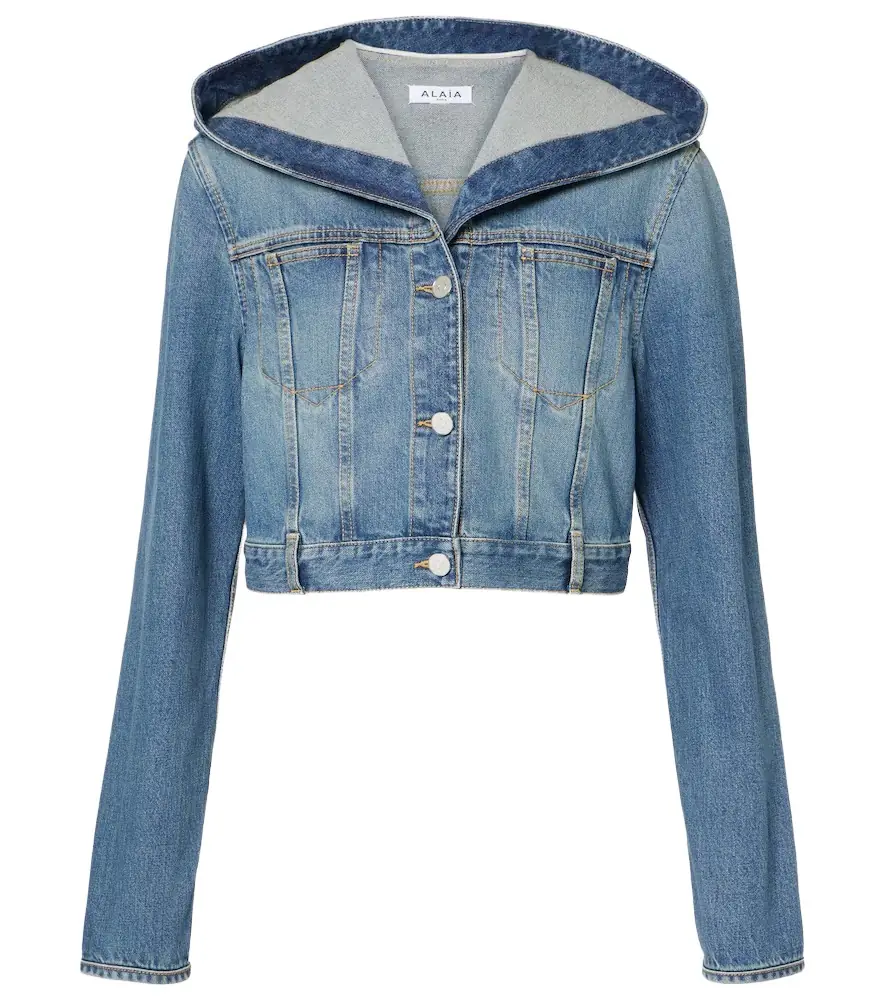 Alaia Alaïa Cropped hooded denim jacket