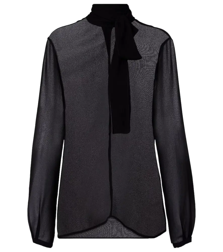Alaia Alaïa Tie-neck georgette blouse