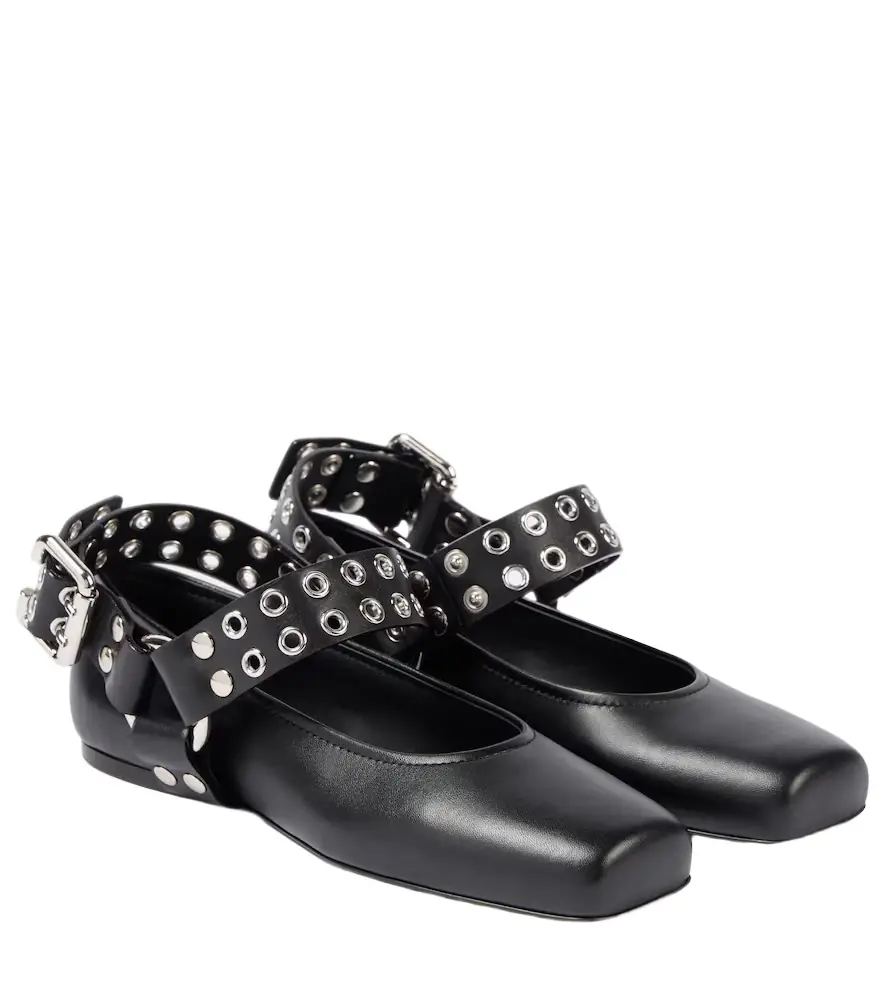 Alaia Alaïa Studded leather Mary Jane flats