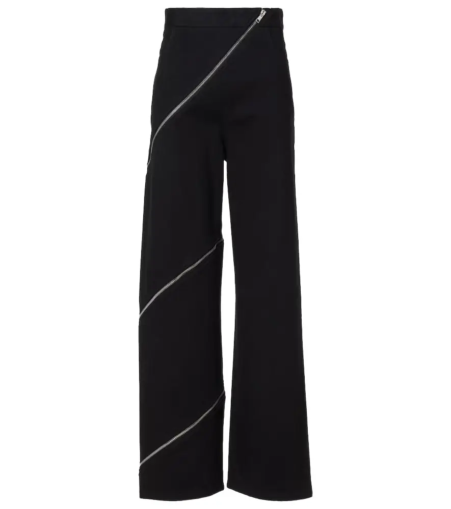 Alaia Alaïa Spiral cotton wide-leg pants