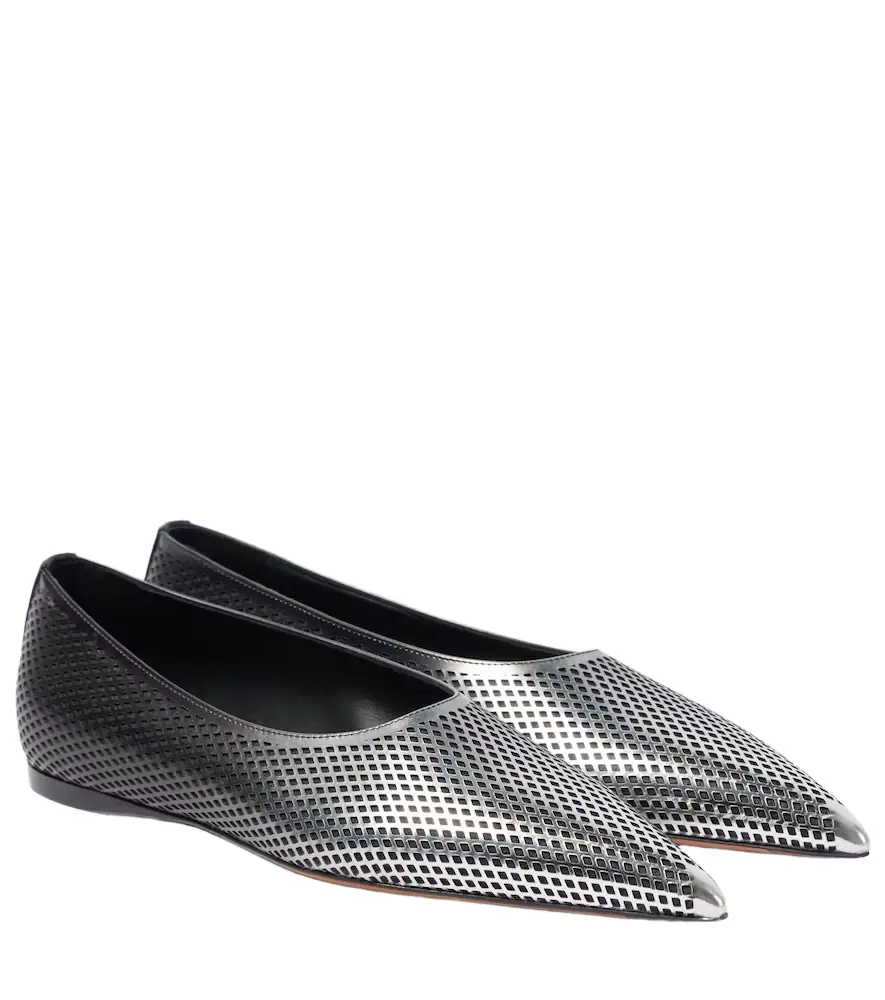 Alaia Alaïa Dégradé fishnet leather ballet flats