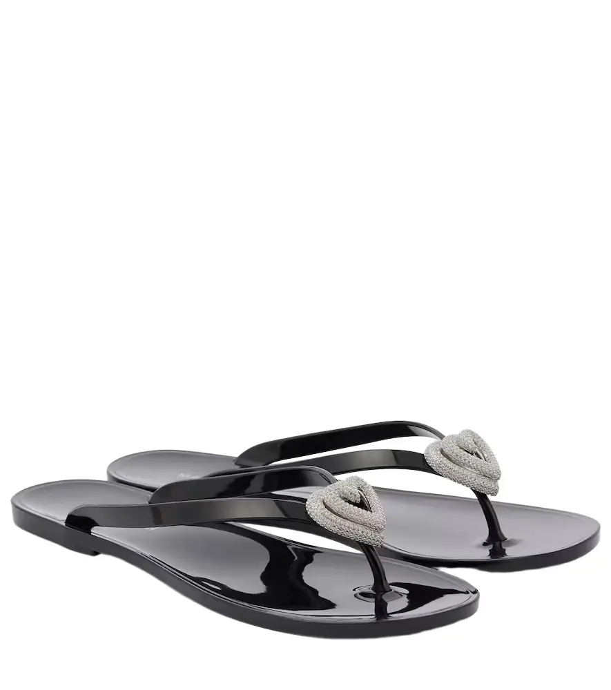 Mach & Mach Double Heart embellished thong sandals