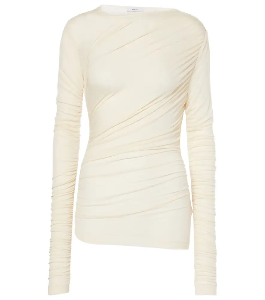 Agolde Tania ruched jersey top