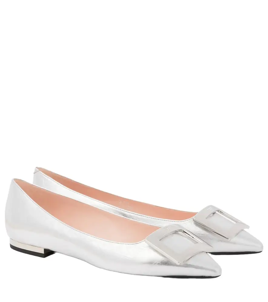 Roger Vivier Metallic leather ballet flats