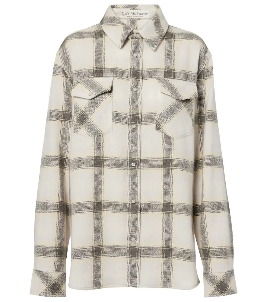 God's True Cashmere Moon plaid cashmere shirt