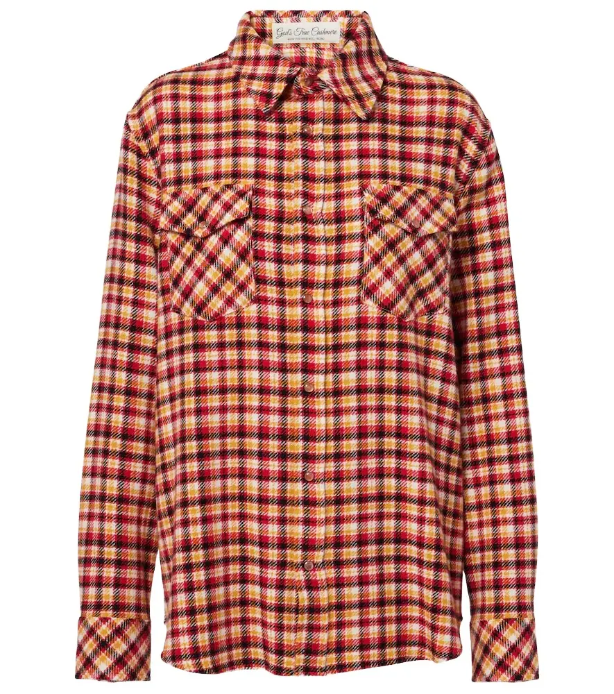 God's True Cashmere Time plaid cashmere shirt